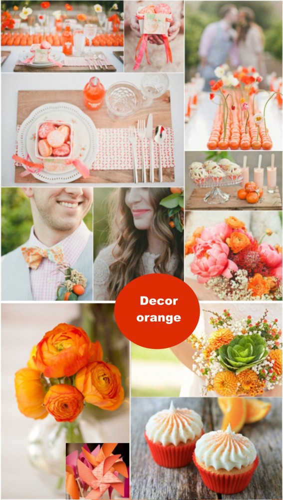 decor orange záhradná svadba
